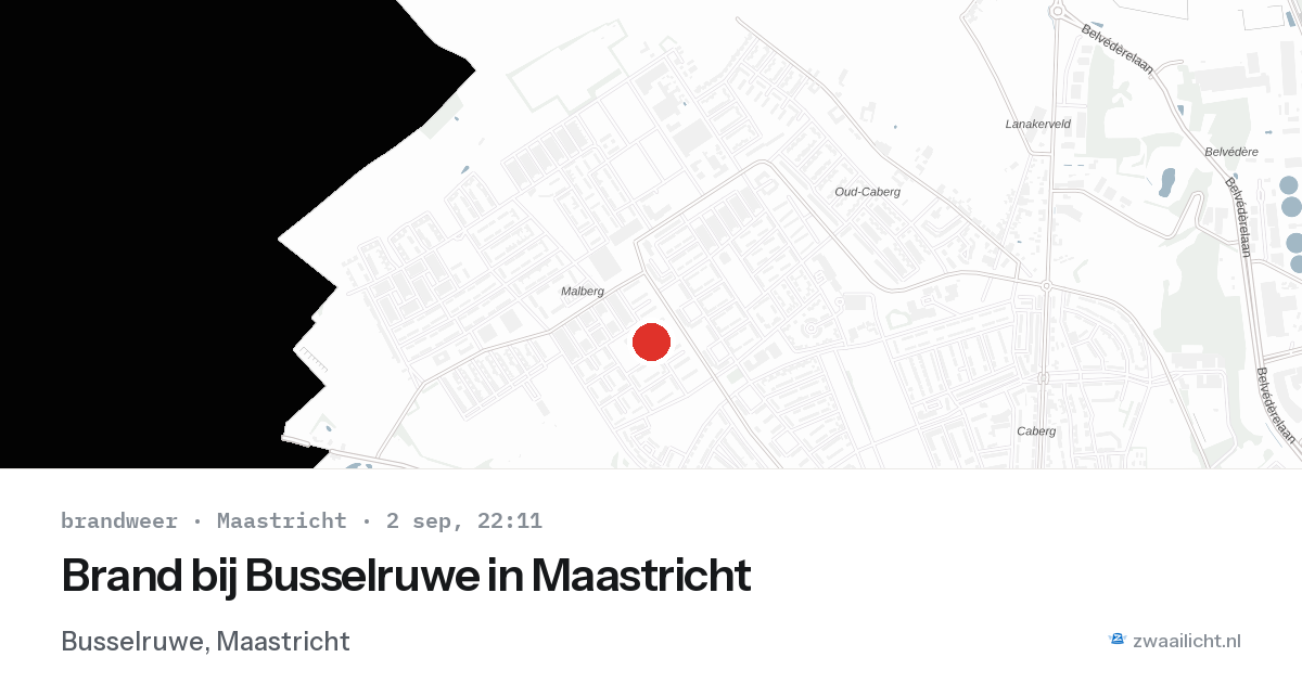 Brand bij Busselruwe in Maastricht — 2 sep 2026