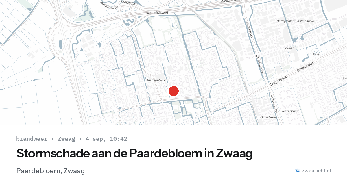 Stormschade aan de Paardebloem in Zwaag — 4 sep 2026