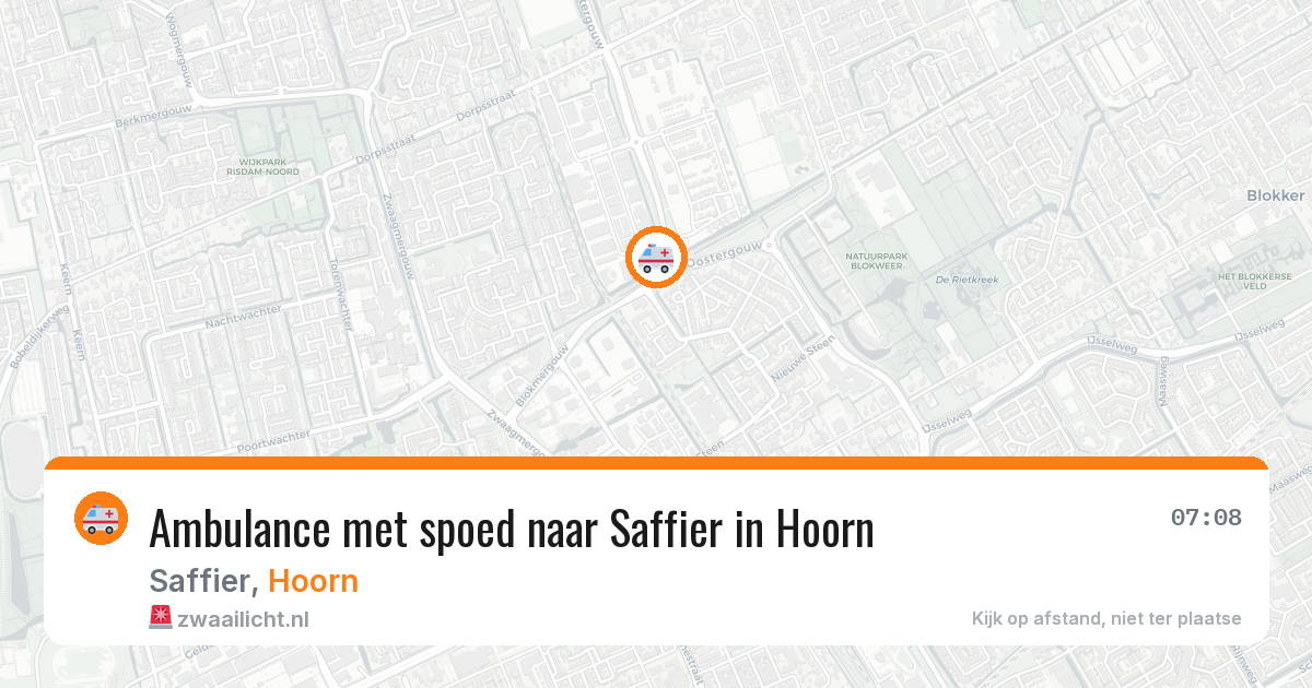 Ambulance met spoed naar Saffier in Hoorn — 24 apr 2026