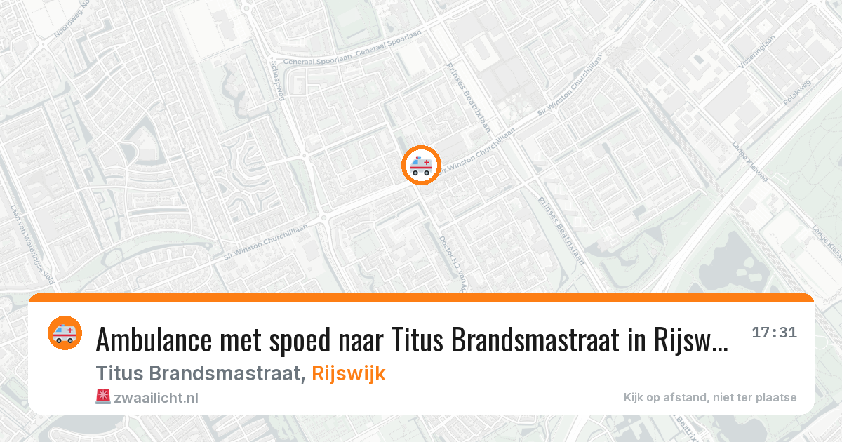 Ambulance met spoed naar Titus Brandsmastraat in Rijswijk — 10 apr 2026
