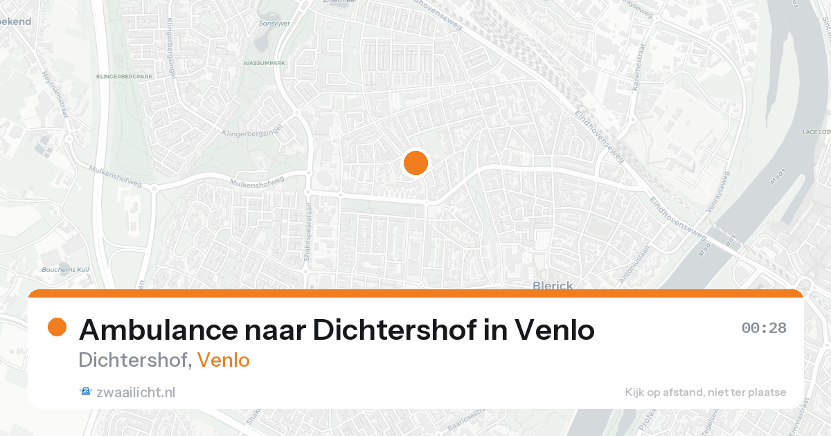 Ambulance naar Dichtershof in Venlo — 20 aug 2026