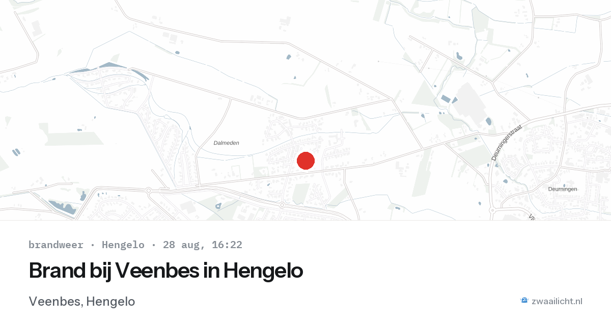 Brand bij Veenbes in Hengelo — 28 aug 2026