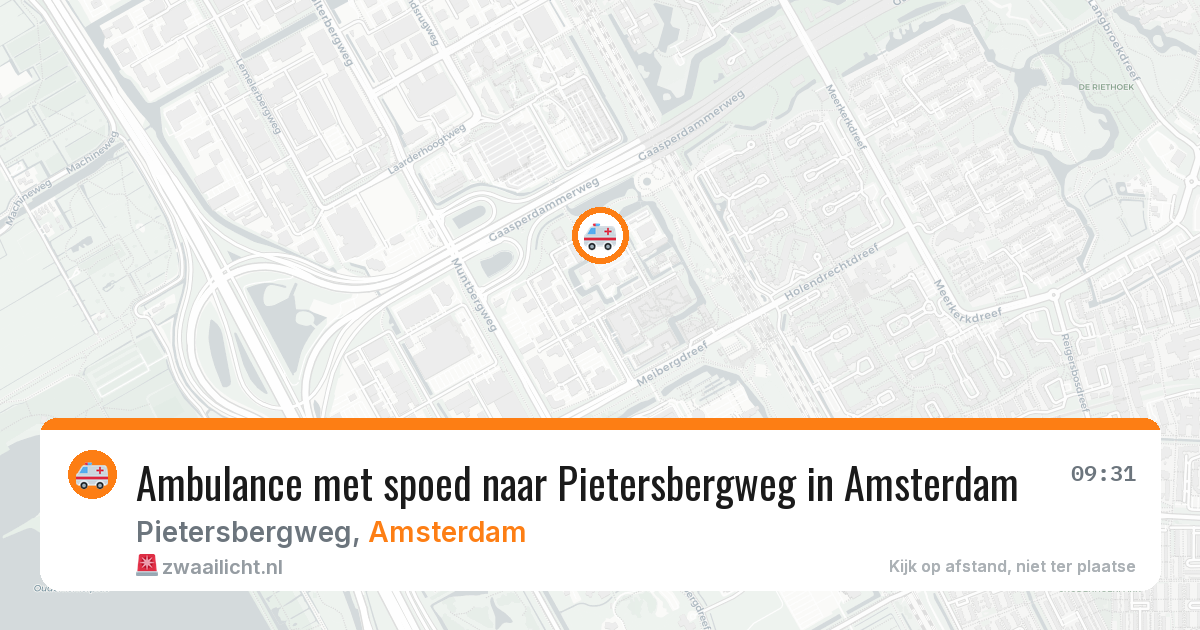 Ambulance met spoed naar Pietersbergweg in Amsterdam — 21 apr 2026