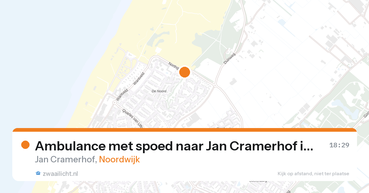 Ambulance met spoed naar Jan Cramerhof in Noordwijk — 25 apr 2026
