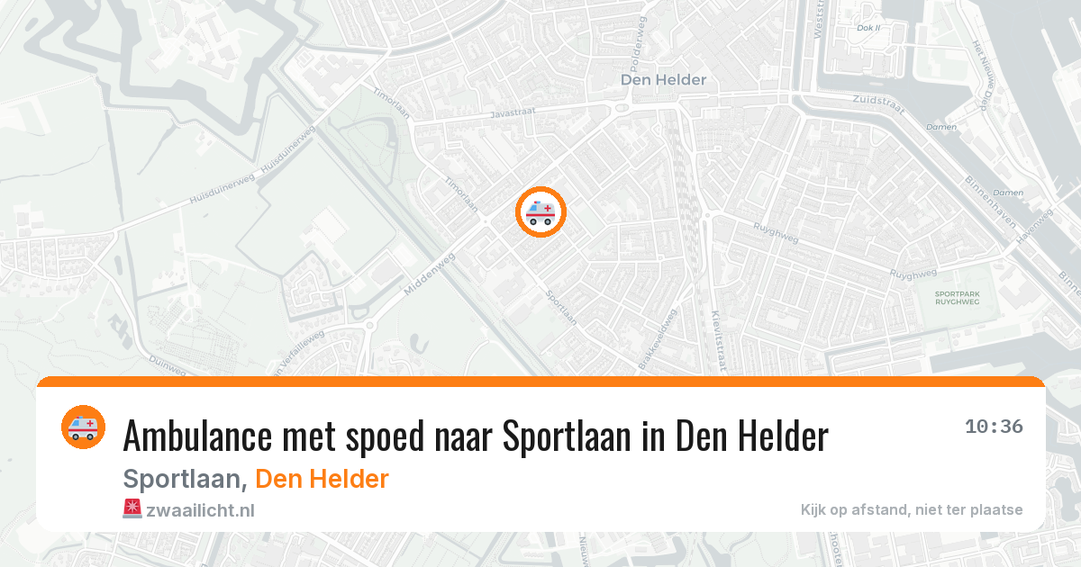 Ambulance met spoed naar Sportlaan in Den Helder — 21 apr 2026