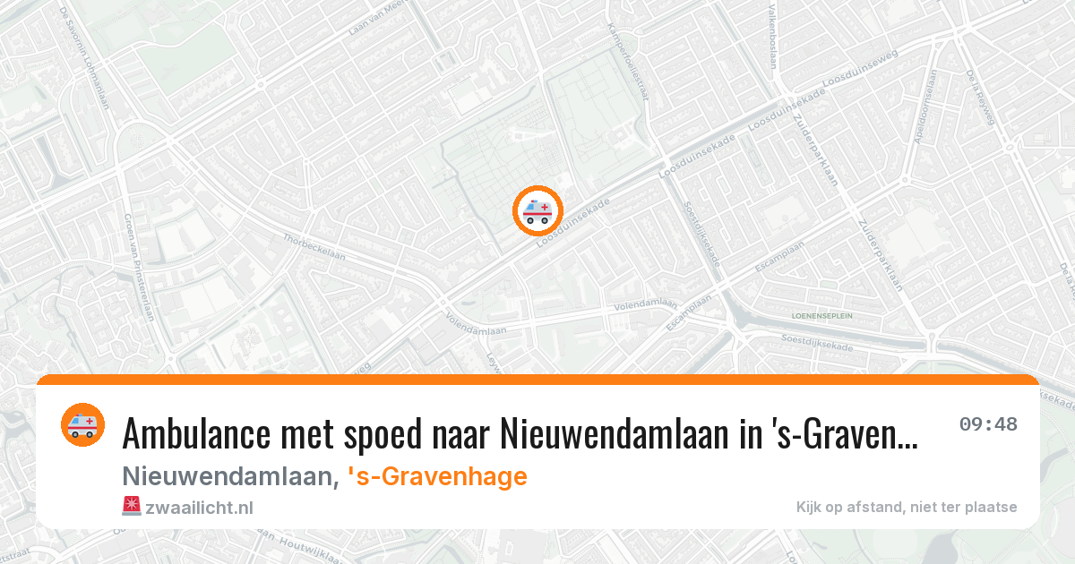 Ambulance met spoed naar Nieuwendamlaan in 's-Gravenhage — 23 mrt 2026