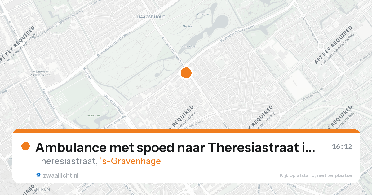 Ambulance met spoed naar Theresiastraat in 's-Gravenhage — 26 aug 2026
