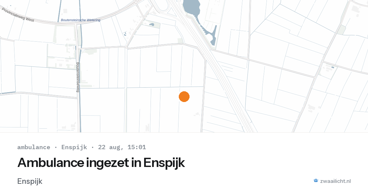 Ambulance ingezet in Enspijk — 22 aug 2026