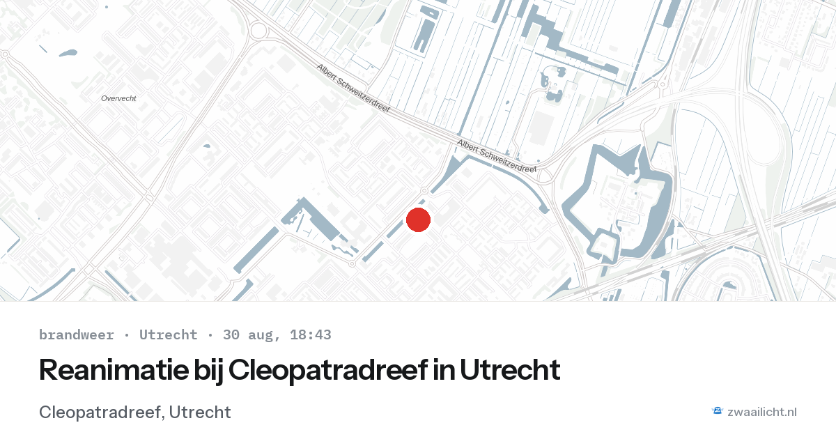 Reanimatie bij Cleopatradreef in Utrecht — 30 aug 2026