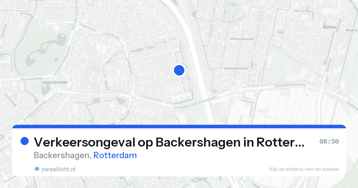 Verkeersongeval op Backershagen in Rotterdam — 18 aug 2026