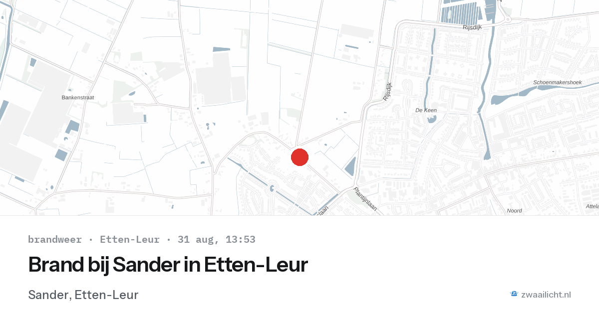 Brand bij Sander in Etten-Leur — 31 aug 2026
