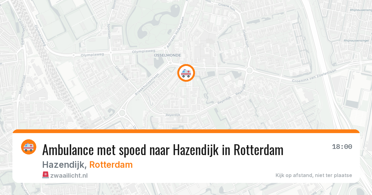 Ambulance met spoed naar Hazendijk in Rotterdam — 3 aug 2026