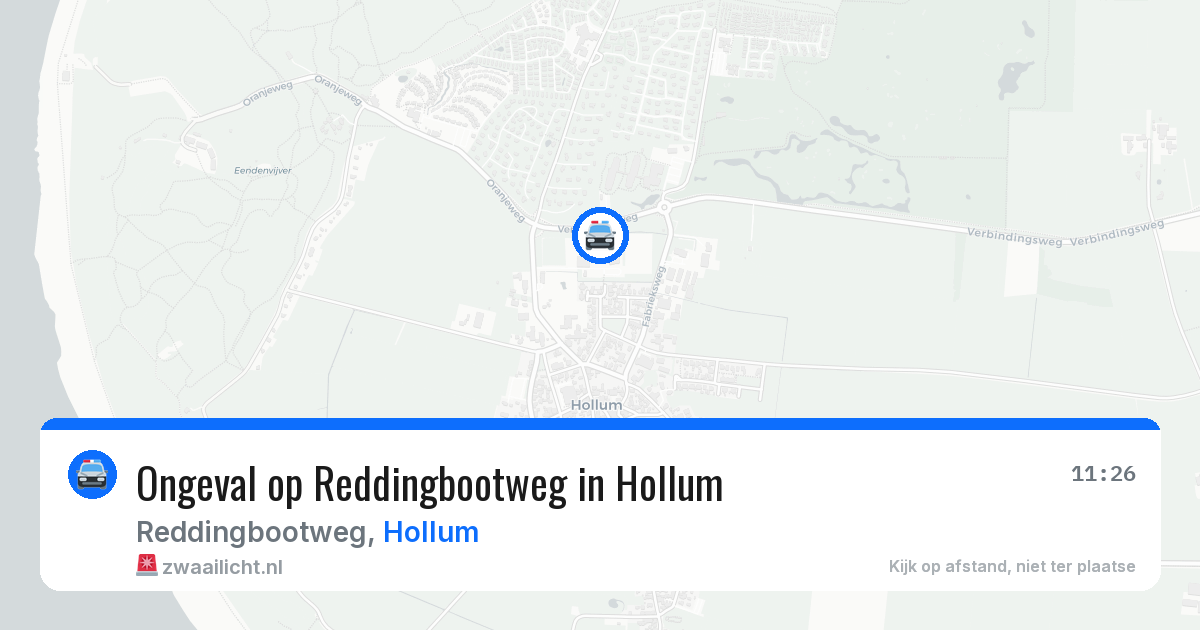 Ongeval op Reddingbootweg in Hollum — 23 mei 2026