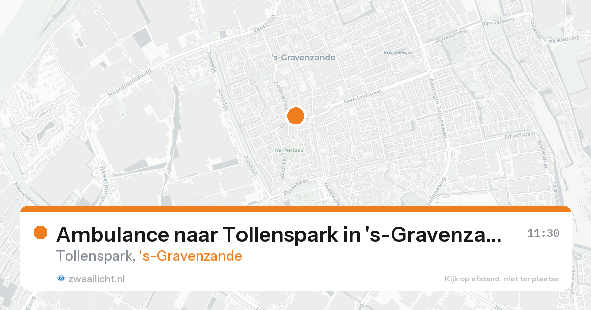 Ambulance naar Tollenspark in 's-Gravenzande — 16 aug 2026