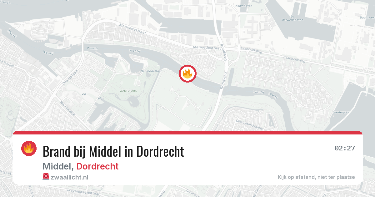 Brand bij Middel in Dordrecht — 10 mrt 2026
