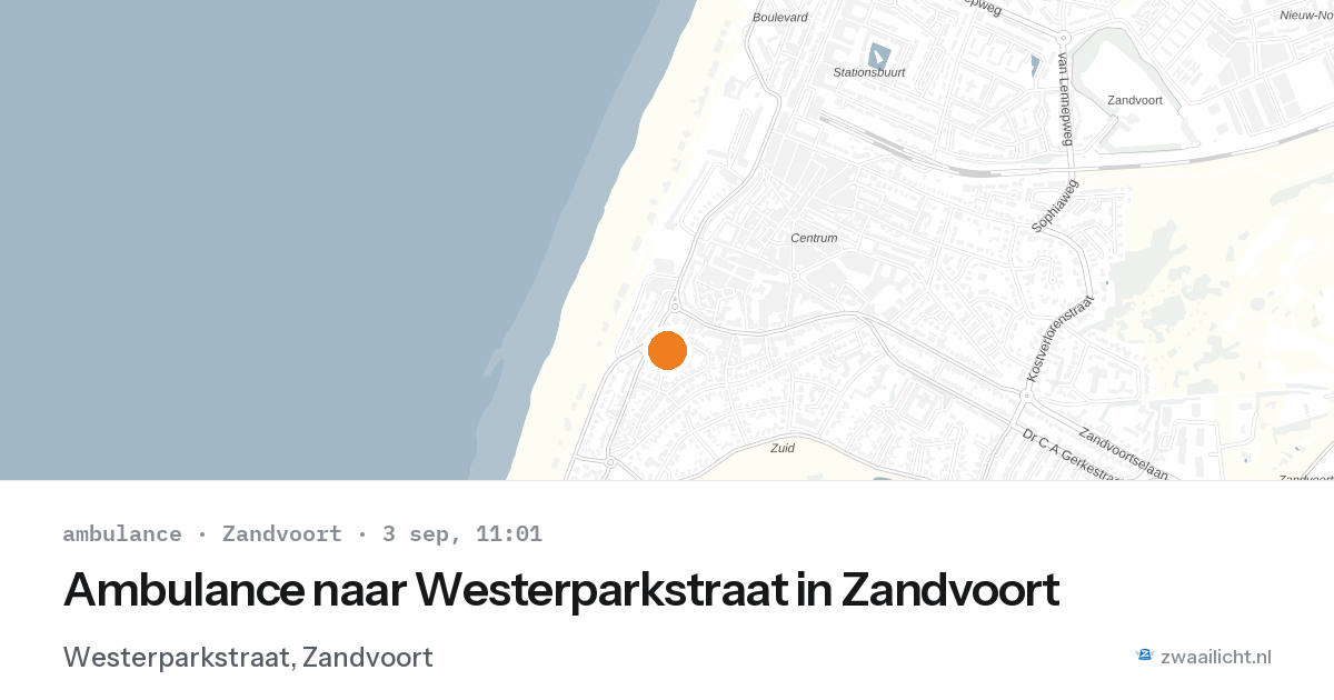 Ambulance naar Westerparkstraat in Zandvoort — 3 sep 2026