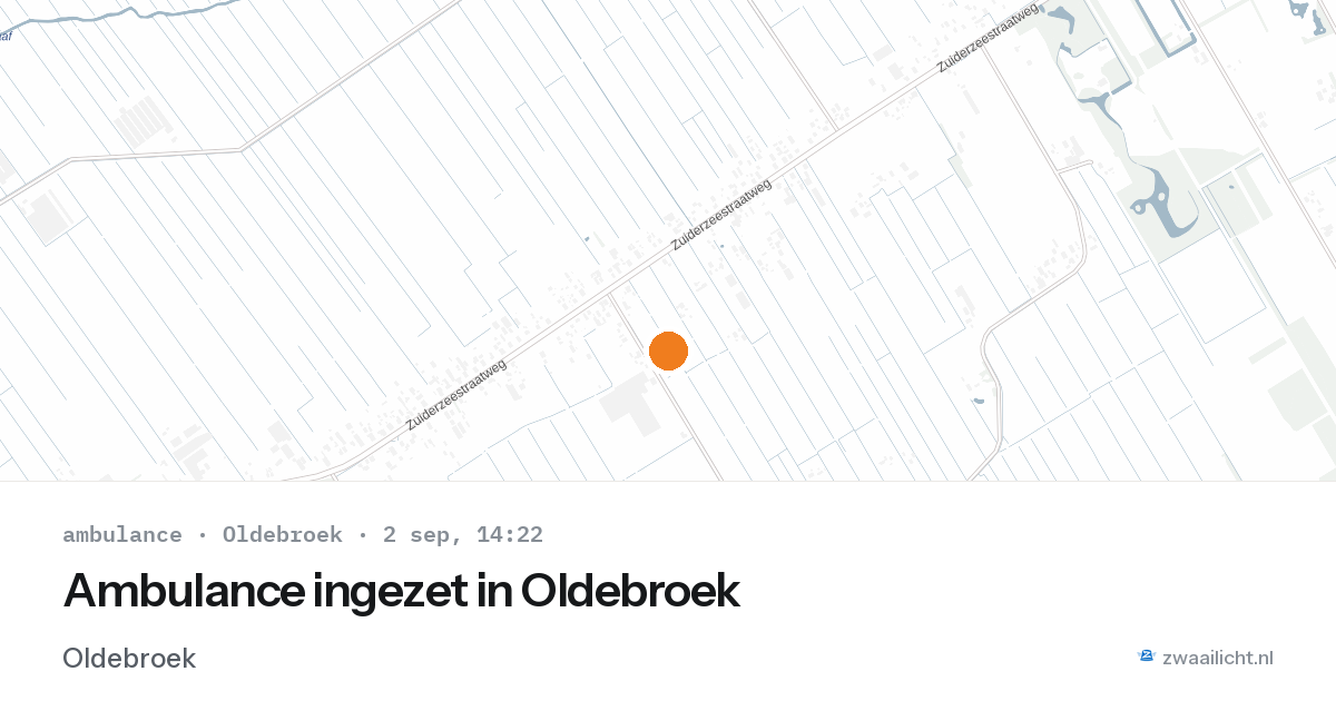Ambulance ingezet in Oldebroek — 2 sep 2026
