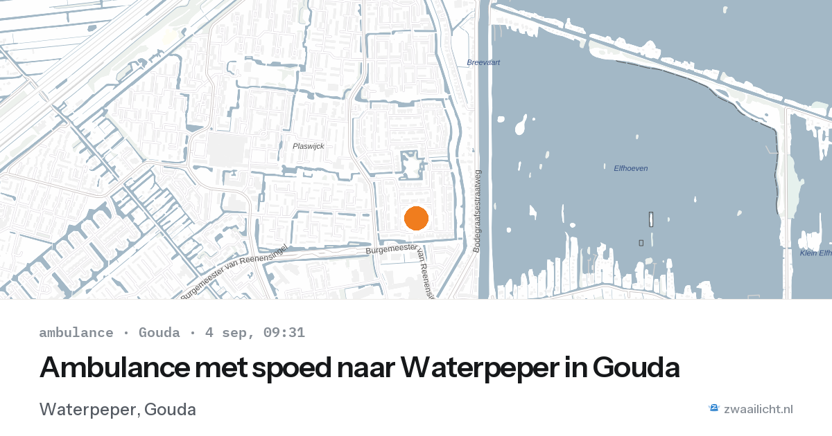 Ambulance met spoed naar Waterpeper in Gouda — 4 sep 2026