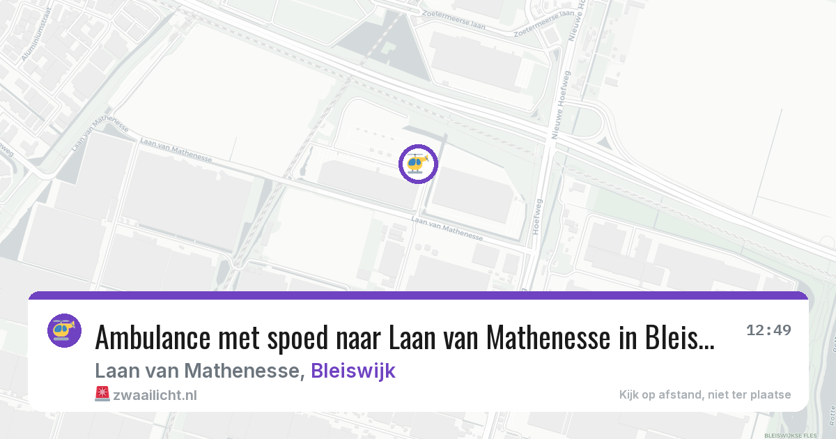 Ambulance met spoed naar Laan van Mathenesse in Bleiswijk — 30 jul 2026