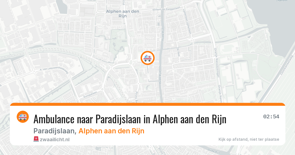 Ambulance naar Paradijslaan in Alphen aan den Rijn — 17 mei 2026