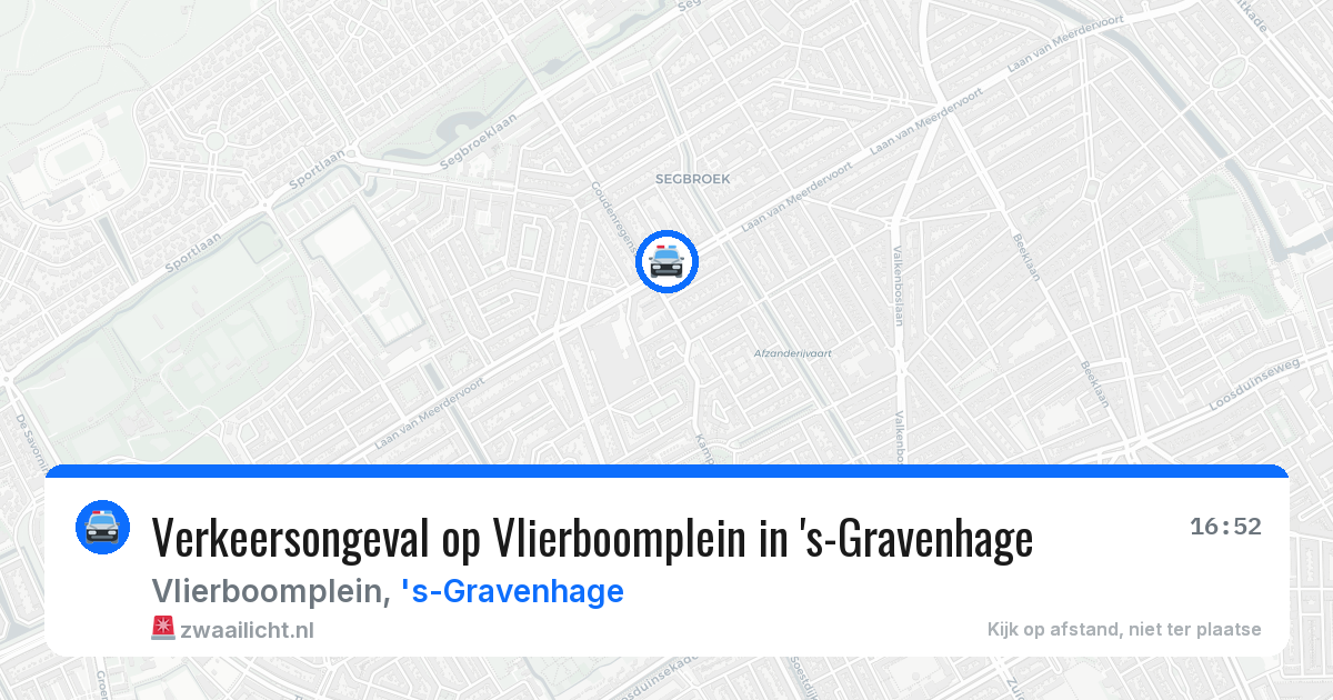 Verkeersongeval op Vlierboomplein in 's-Gravenhage — 10 mei 2026