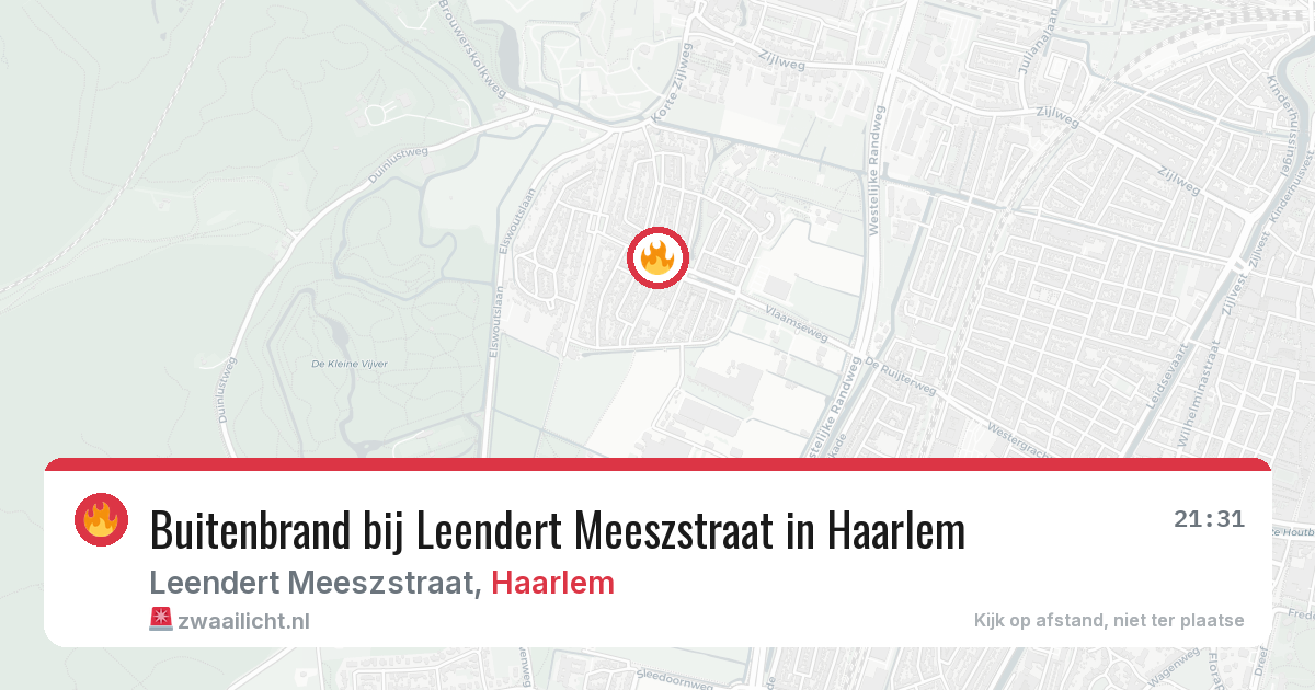 Buitenbrand bij Leendert Meeszstraat in Haarlem — 13 jun 2026