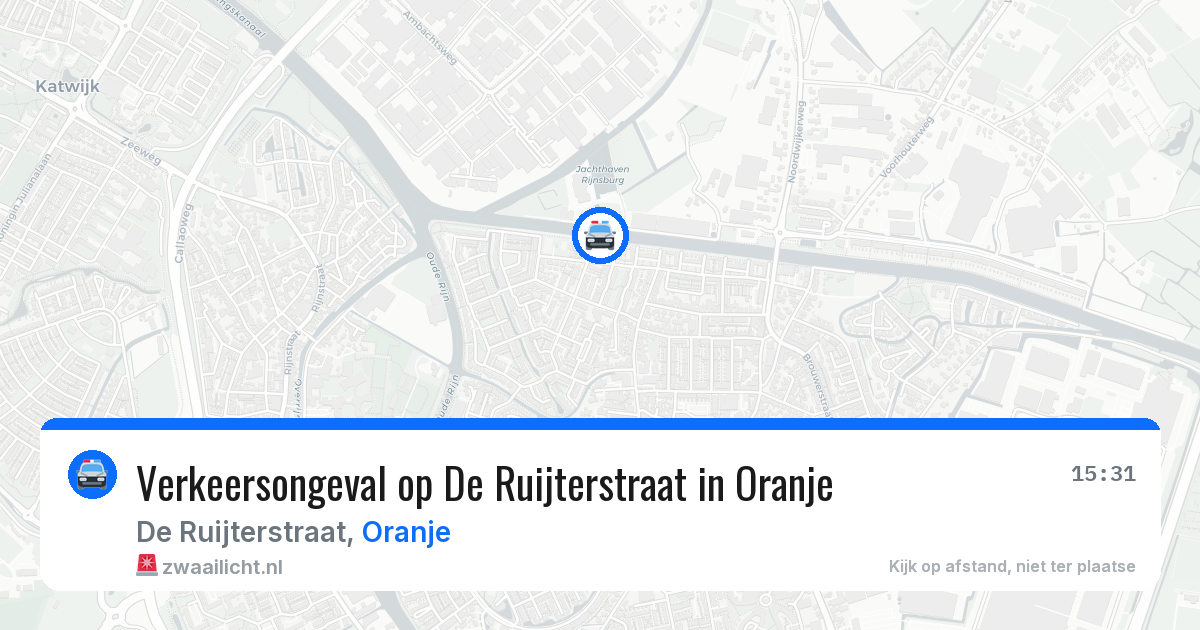Verkeersongeval op De Ruijterstraat in Oranje — 21 apr 2026