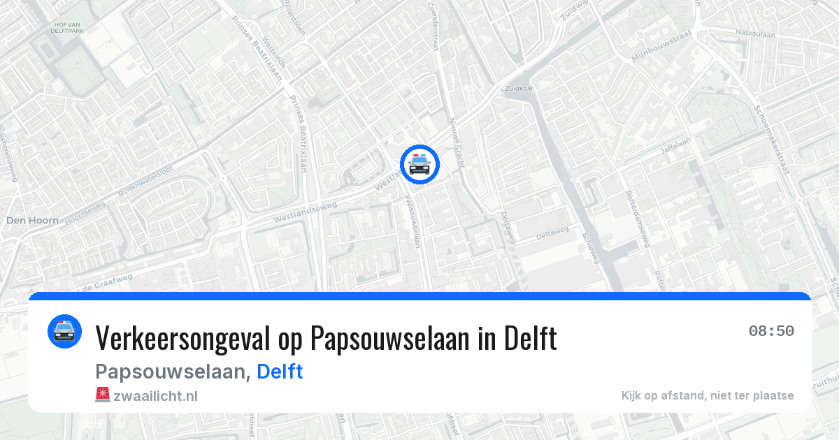 Verkeersongeval op Papsouwselaan in Delft — 23 mrt 2026