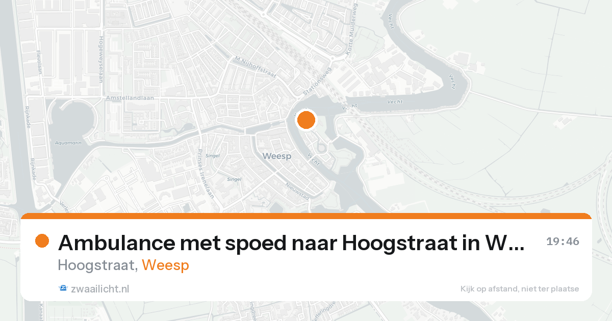 Ambulance met spoed naar Hoogstraat in Weesp — 15 aug 2026