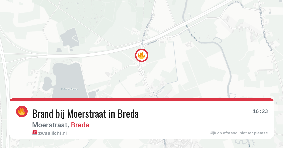 Brand bij Moerstraat in Breda — 24 jul 2026