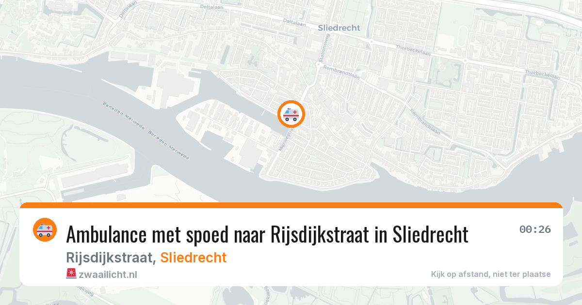 Ambulance met spoed naar Rijsdijkstraat in Sliedrecht — 2 jun 2026