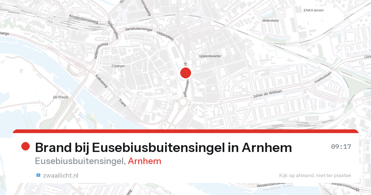 Brand bij Eusebiusbuitensingel in Arnhem — 27 aug 2026
