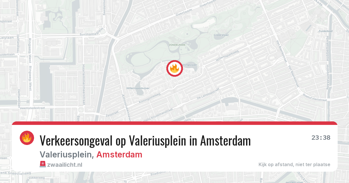Verkeersongeval op Valeriusplein in Amsterdam — 19 mrt 2026