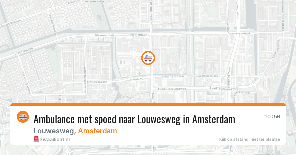 Ambulance met spoed naar Louwesweg in Amsterdam — 17 jul 2026