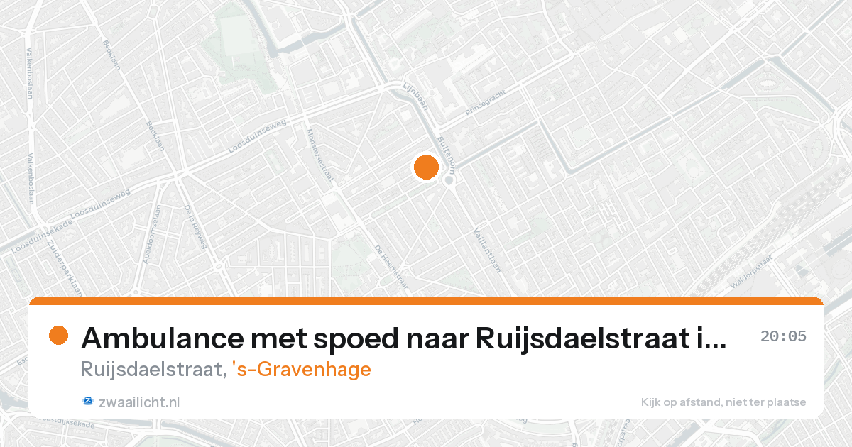 Ambulance met spoed naar Ruijsdaelstraat in 's-Gravenhage — 22 aug 2026