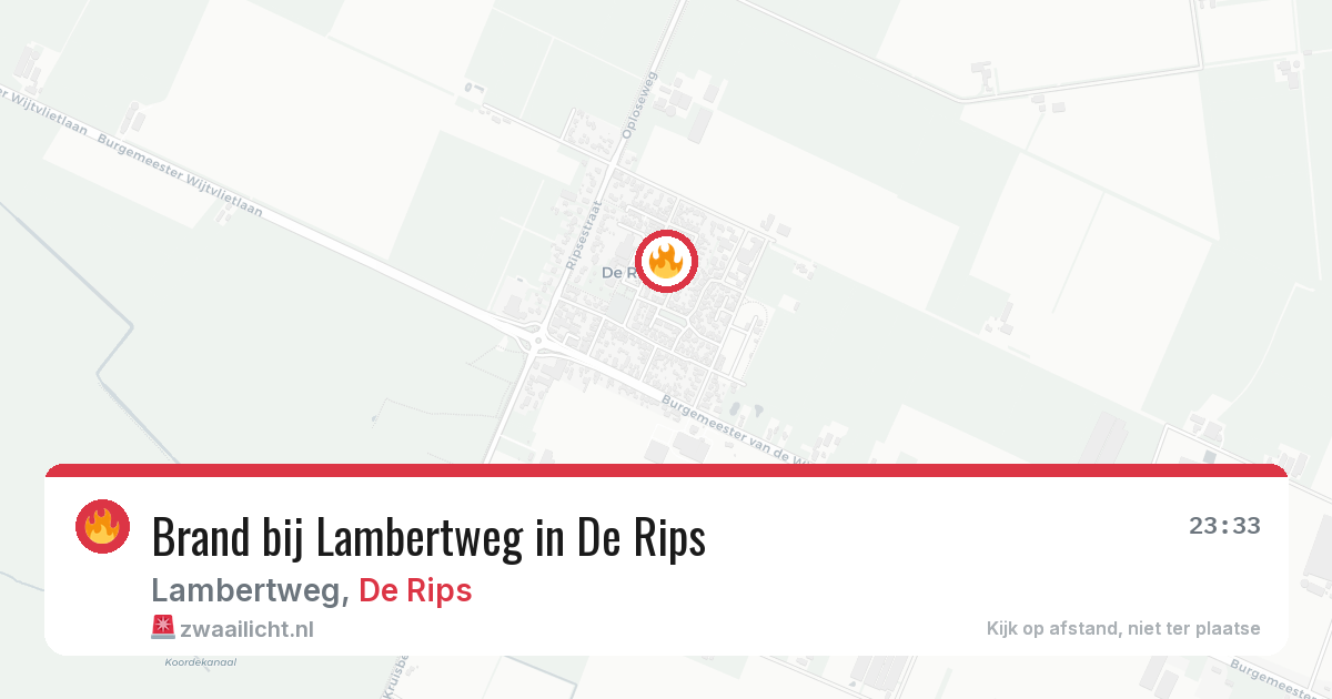 Brand bij Lambertweg in De Rips — 6 jul 2026