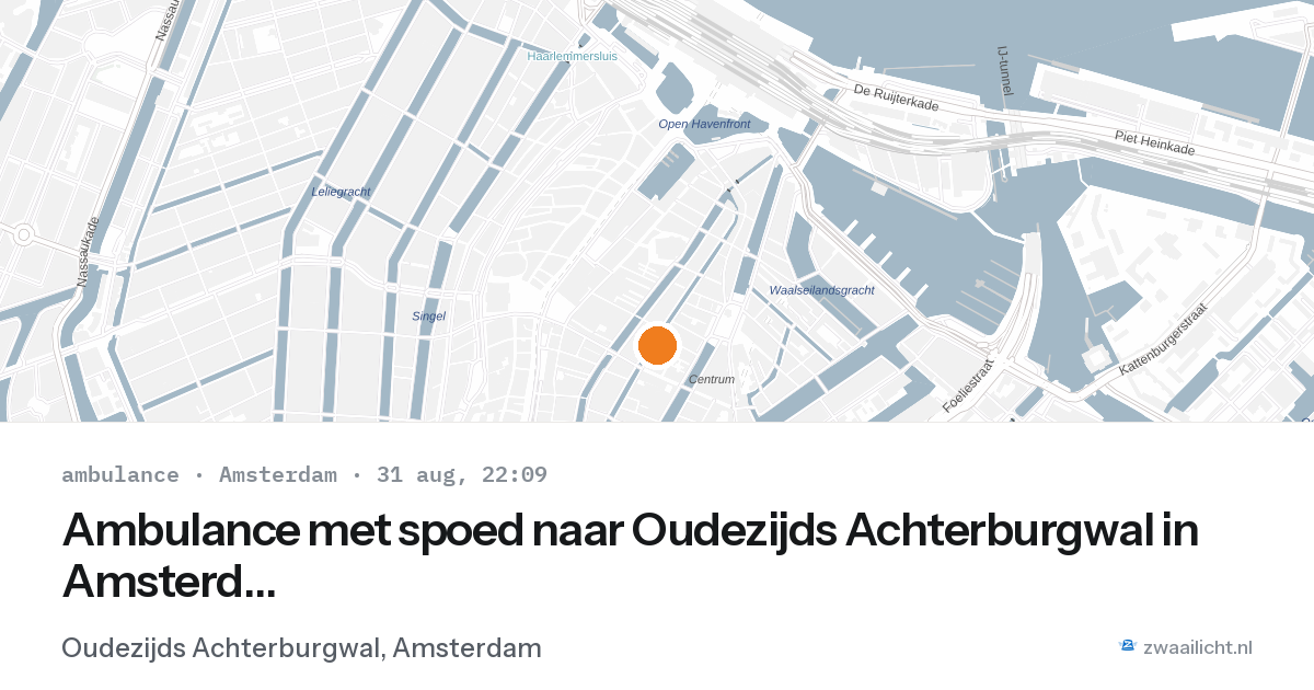Ambulance met spoed naar Oudezijds Achterburgwal in Amsterdam — 31 aug 2026