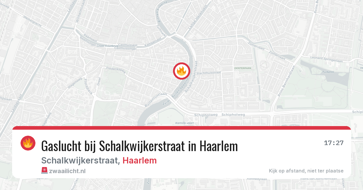 Gaslucht bij Schalkwijkerstraat in Haarlem — 27 mrt 2026
