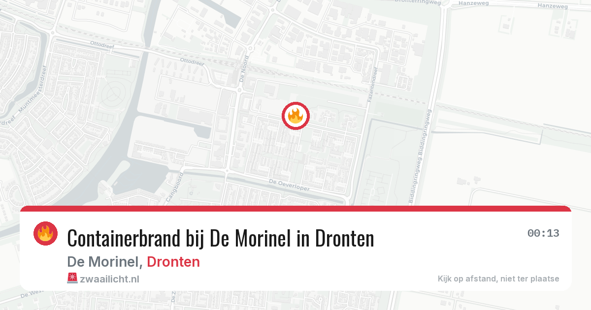 Containerbrand bij De Morinel in Dronten — 8 mei 2026