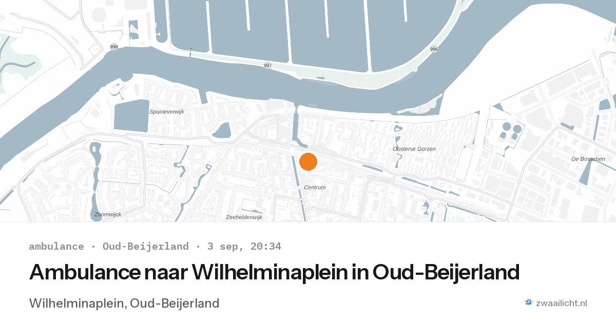 Ambulance naar Wilhelminaplein in Oud-Beijerland — 3 sep 2026