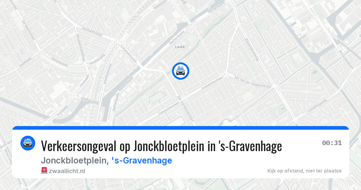 Verkeersongeval op Jonckbloetplein in 's-Gravenhage — 21 mrt 2026