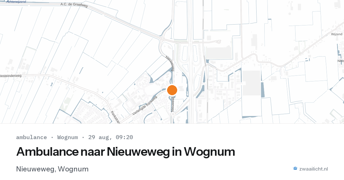 Ambulance naar Nieuweweg in Wognum — 29 aug 2026