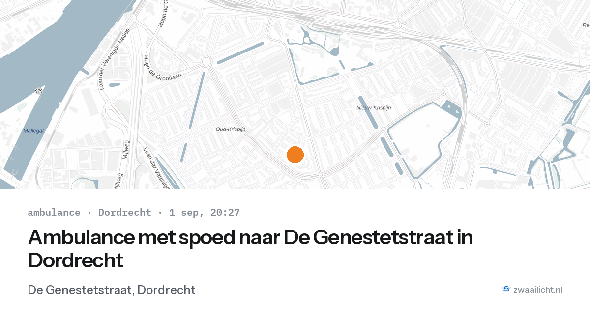 Ambulance met spoed naar De Genestetstraat in Dordrecht — 1 sep 2026