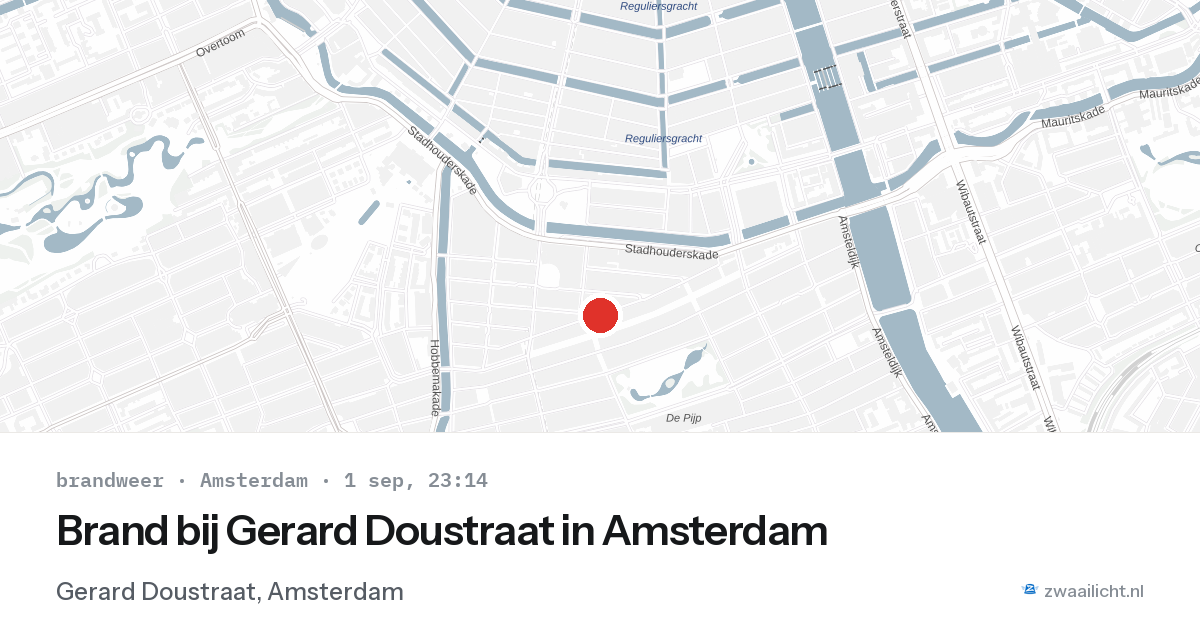 Brand bij Gerard Doustraat in Amsterdam — 1 sep 2026