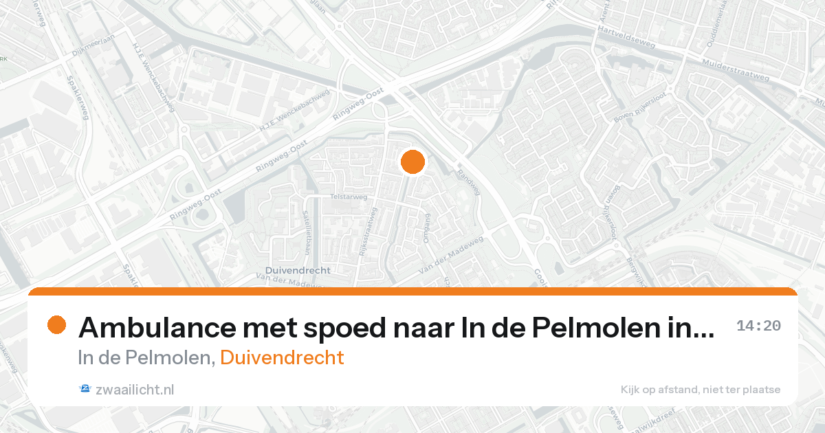 Ambulance met spoed naar In de Pelmolen in Duivendrecht — 17 aug 2026