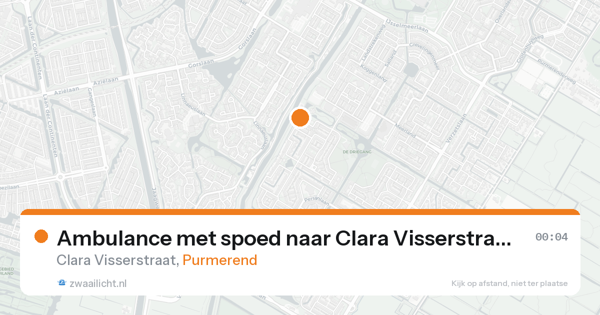 Ambulance met spoed naar Clara Visserstraat in Purmerend — 19 aug 2026