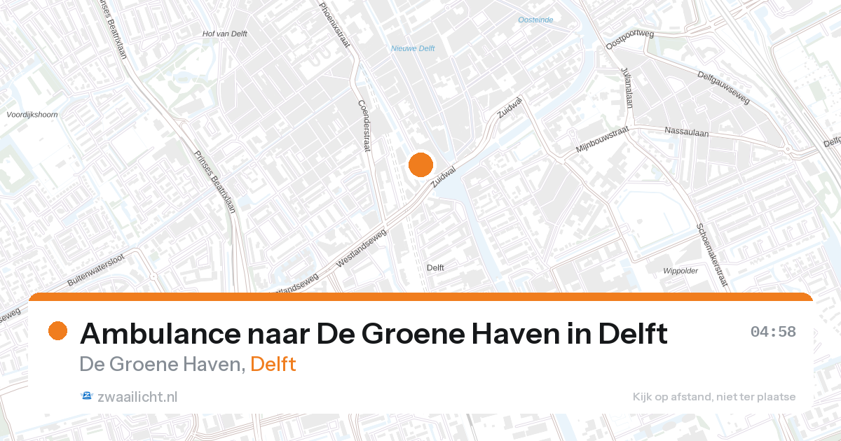 Ambulance naar De Groene Haven in Delft — 4 jun 2026