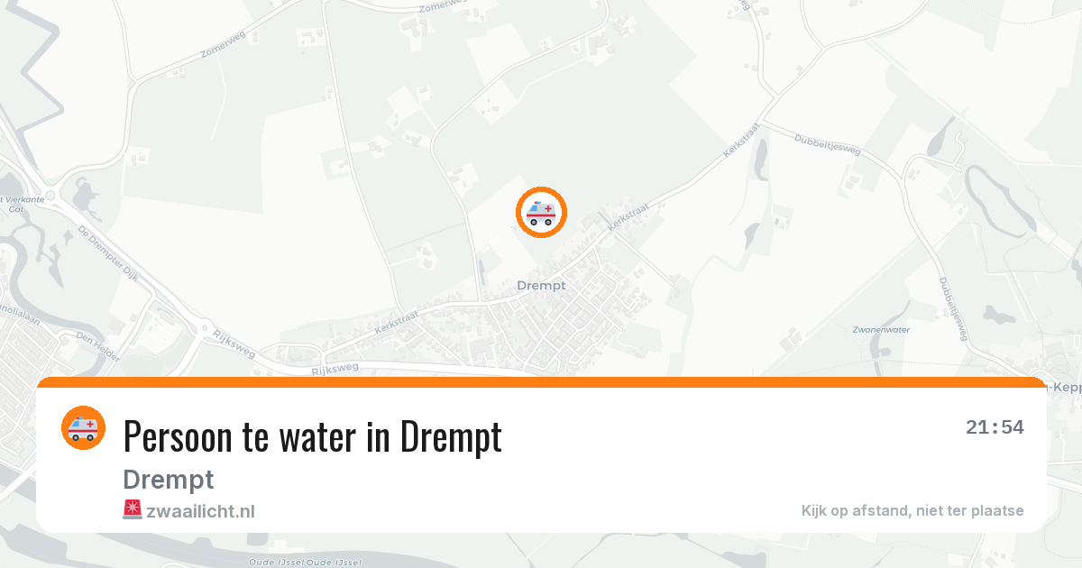 Persoon te water in Drempt — 20 jun 2026