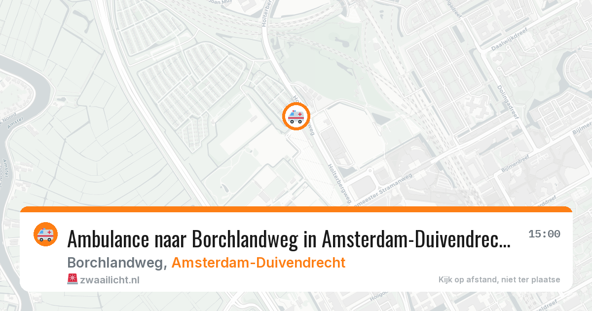 Ambulance naar Borchlandweg in Amsterdam-Duivendrecht — 20 jul 2026