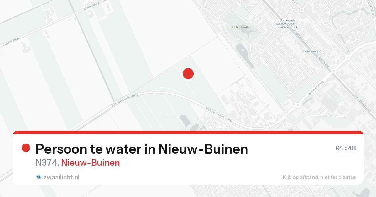 Persoon te water in Nieuw-Buinen — 15 aug 2026